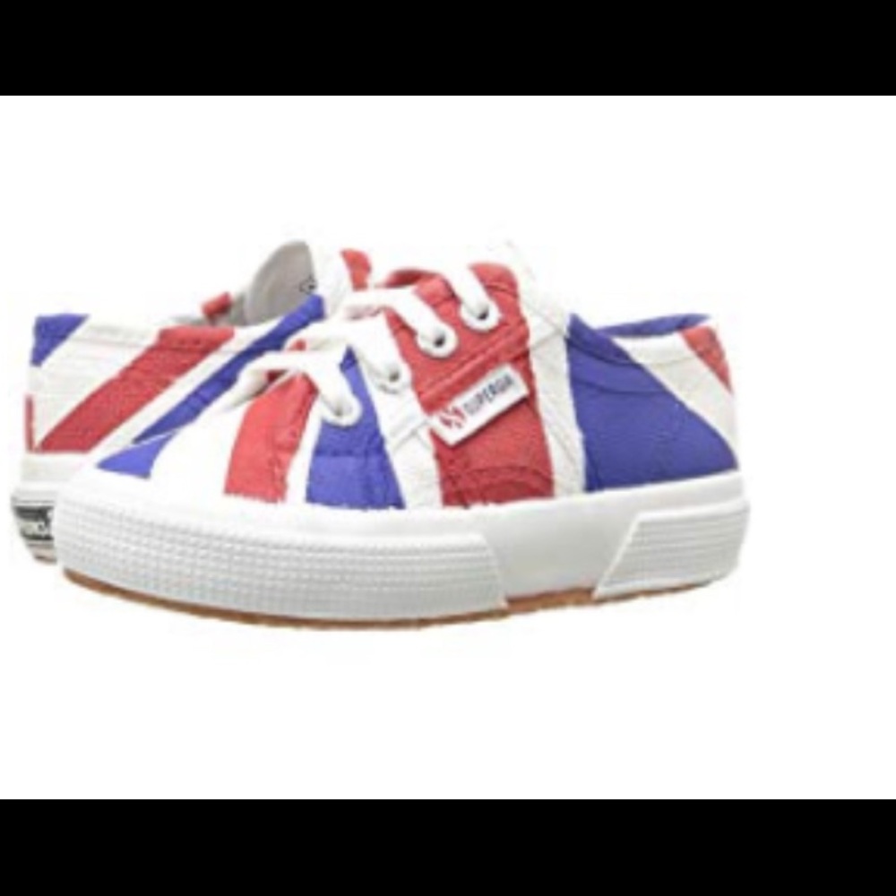 Superga British flag sneakers size 2. Worn twice in great condition